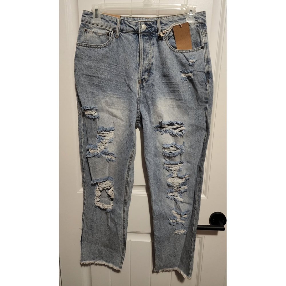 Vanilla Star 90's boyfriend jeans super high rise straight Size 13 NEW NWT